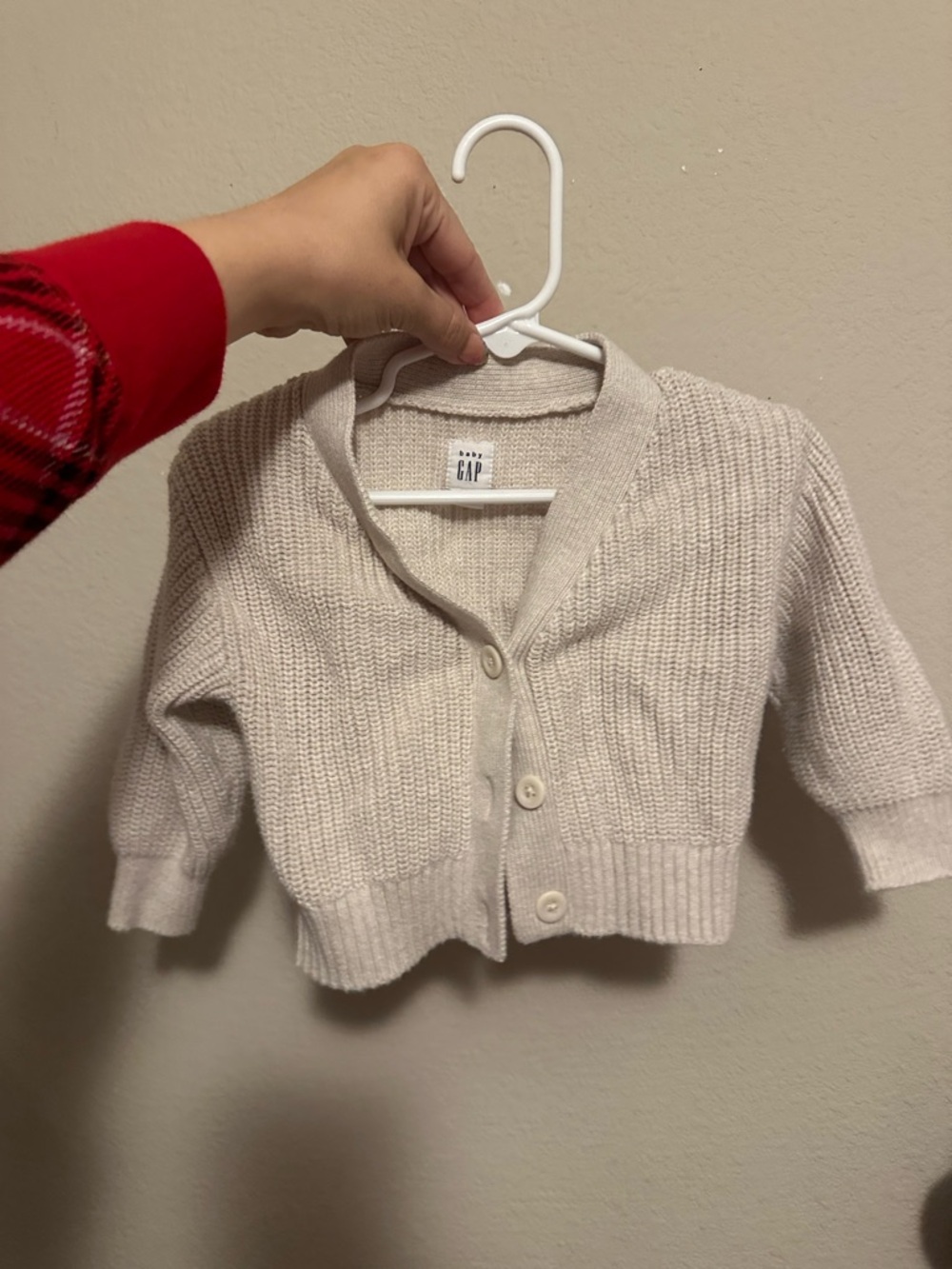 GAP Cream Baby Knit Cardigan